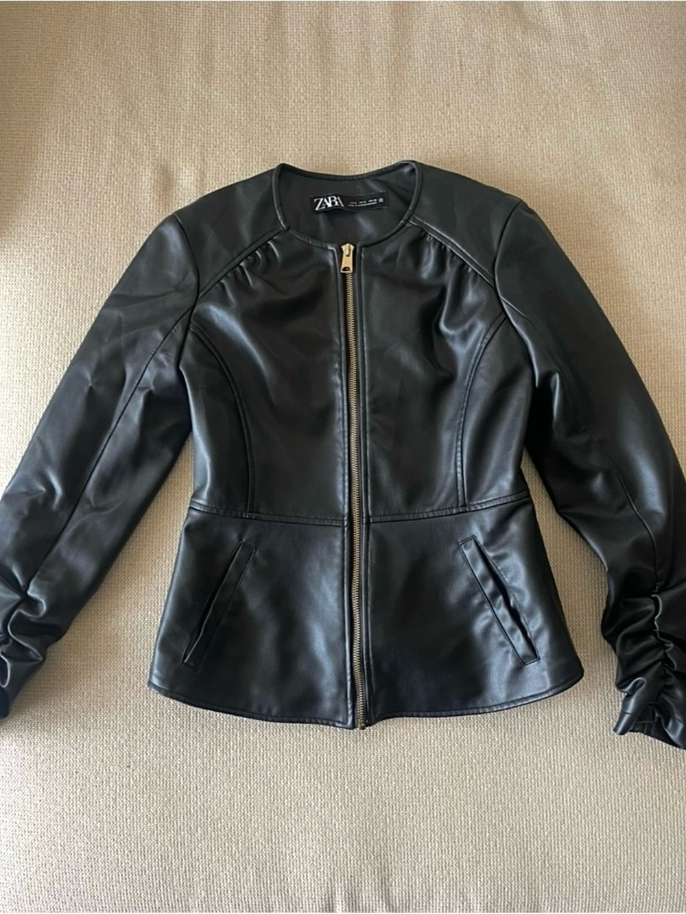 ZARA Black Faux Leather Jacket